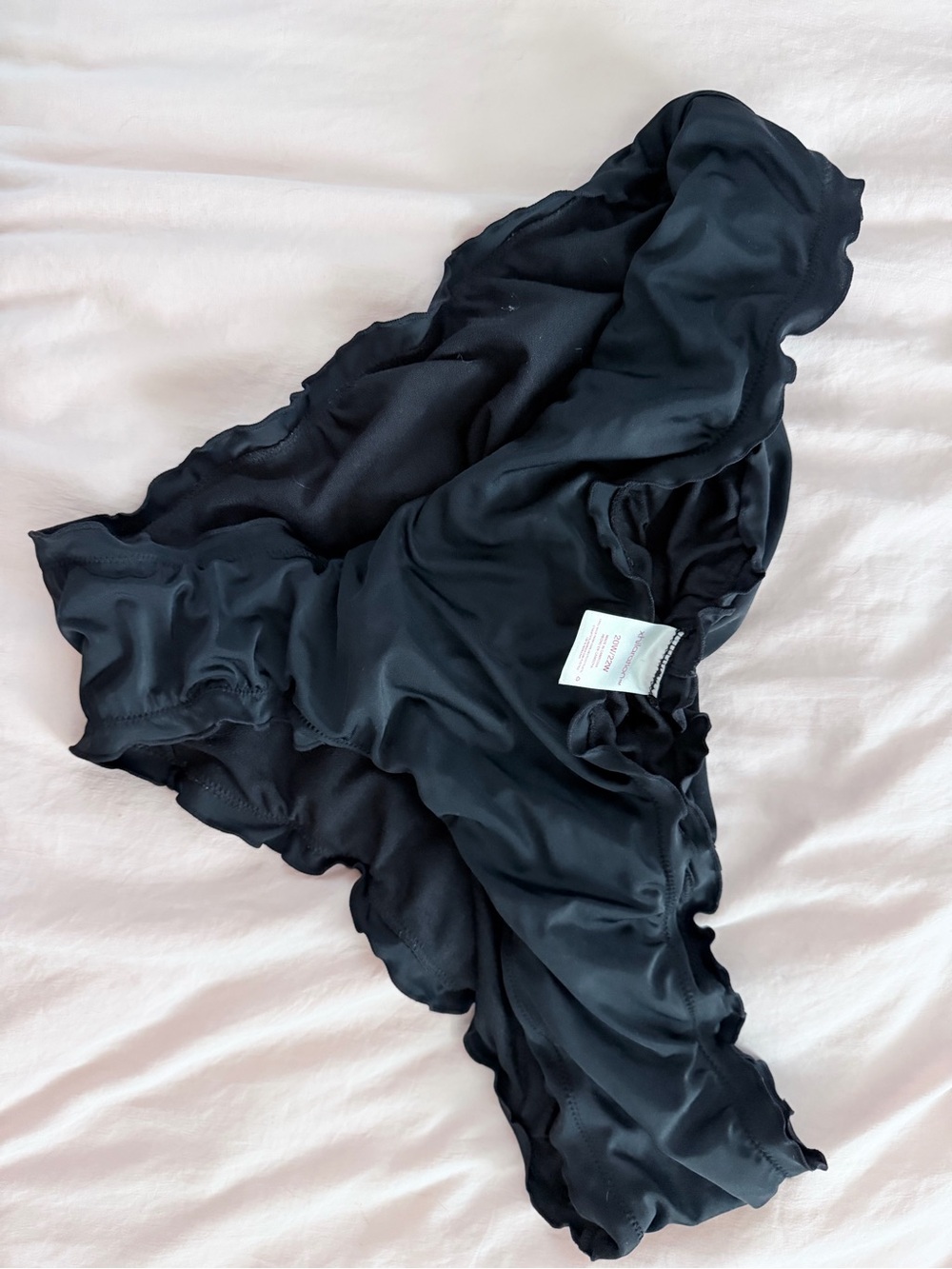 Xhilaration Black Bikini Bottoms with Scalloped/frilly Edges